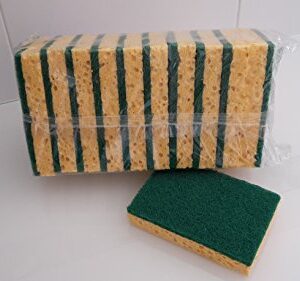 BASIC EGAO - GRAND MODÈLE Eponge grattante rectangulaire vert - 130 x 84 x 22 mm sachet de 10