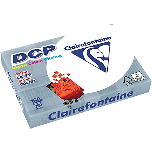 Clairefontaine Lot de 250 feuilles de papier multifonction DCP A4-160 g/m² - Blanc - 250 feuilles