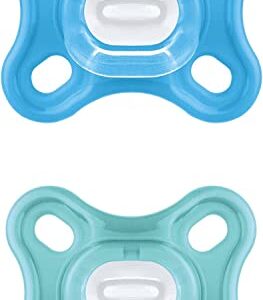 MAM Comfort — Lot de 2 sucettes silicone 0+ mois bleu/turquoise