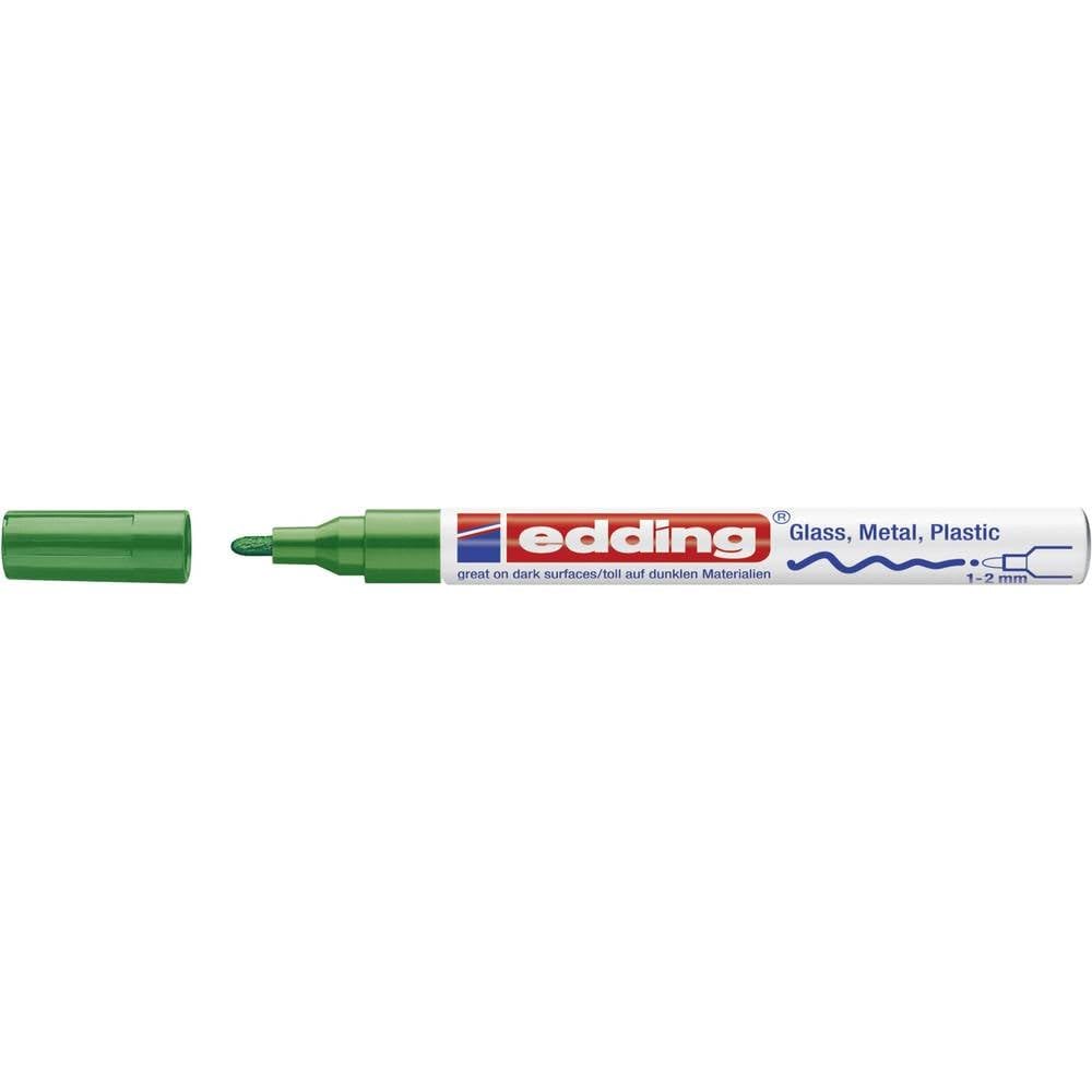 edding 751 Marqueur peinture brillante - vert - 1 feutre peinture brillante - pointe ronde 1-2mm - pour dessin, coloriage, scrapbooking - étanche, très opaque