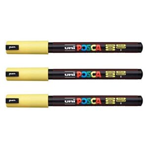 Lot de 3 feutres Posca PC-1MR Uni-Ball, disponible dans une gamme de 16 couleurs jaune