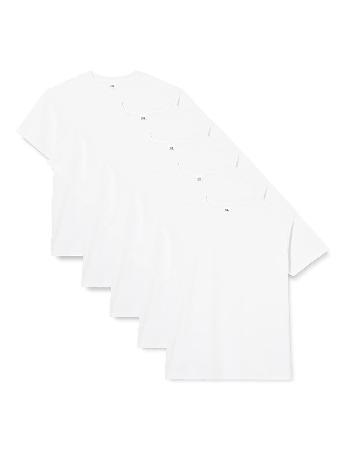 Fruit of the Loom Lot de 5 t-Shirts à Manches Courtes pour Homme, Blanc, XL