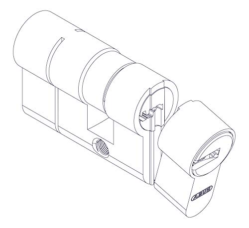 ABUS — Cylindre à bouton 50/40 laiton nickelé – Image 5