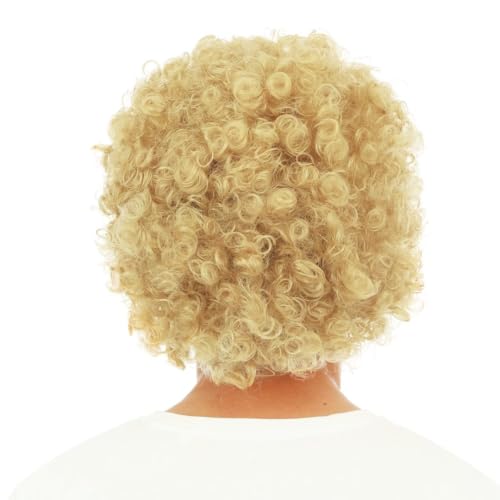 P'TIT CLOWN — Perruque Homme Frisée avec Moustache Blond – Image 2