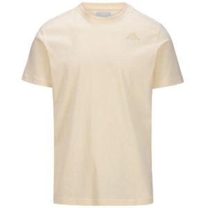Kappa Cafers Slim Tee T-Shirt Technique Confortable et élégant, Blanc Lait/Beige, S Homme