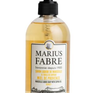 MARIUS FABRE - Savon liquide de Marseille à l'huile de coprah, parfumé au miel de Provence, mains et corps, flacon pompe 400ml