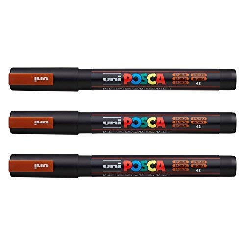 Posca - Marqueurs PC-3 M Uni-Ball - Gamme complète de 40 couleurs disponibles (Lot de 3)