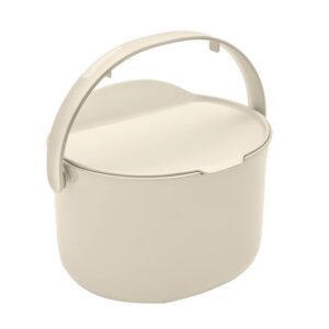 Skaza Organko Daily Poubelle à Compost 3,3L – Petite Poubelle de Table Cuisine avec Couvercle – Plastique Recyclé, Facile à Nettoyer au Lave-Vaisselle, Blanc Crème