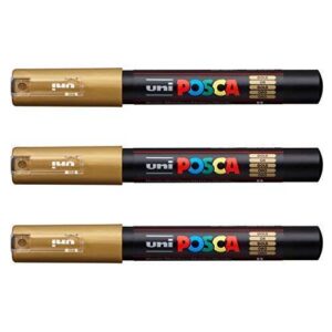 Posca Lot de 3 marqueurs PC-1M Uni-Ball (gamme complète de 22 couleurs disponibles)
