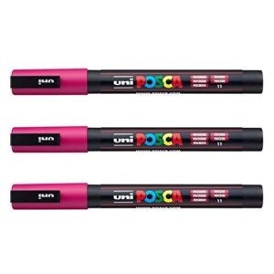 Posca - Marqueurs PC-3 M Uni-Ball - Gamme complète de 40 couleurs disponibles (Lot de 3)