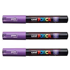 Posca Lot de 3 marqueurs PC-1M Uni-Ball (gamme complète de 22 couleurs disponibles)