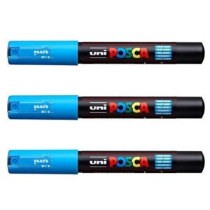 Posca Lot de 3 marqueurs PC-1M Uni-Ball (gamme complète de 22 couleurs disponibles)