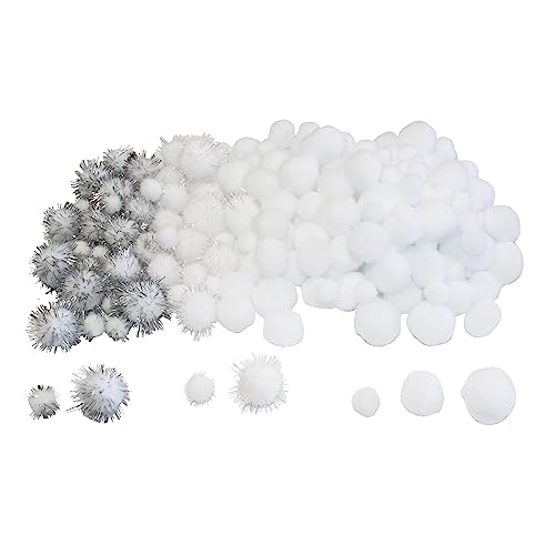 POMPONS - BLANCS - ø 1,5 - 3 cm - 200 pcs - 3 coloris