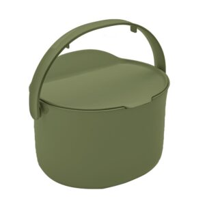 Skaza Organko Daily Poubelle à Compost 3,3L – Petite Poubelle de Table Cuisine avec Couvercle – Plastique Recyclé, Facile à Nettoyer au Lave-Vaisselle, Olive