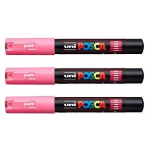 Posca Lot de 3 marqueurs PC-1M Uni-Ball (gamme complète de 22 couleurs disponibles)
