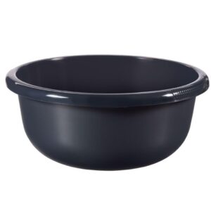 Curver Bassine Ronde 10,5L - Cuvette pour Ménage, Cuisine, Bains de Pieds, Pédicure - Bac de Lavage Pratique et Empilable - pour Linge Vaisselle Légumes - 37,5 x 37,5 x 15,9 cm - Gris Anthracite