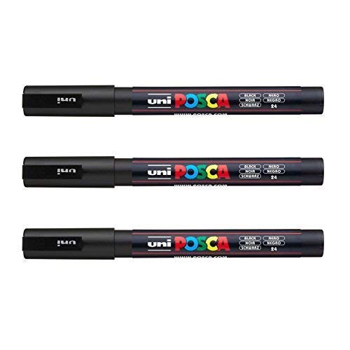 Posca - Marqueurs PC-3 M Uni-Ball - Gamme complète de 40 couleurs disponibles (Lot de 3)