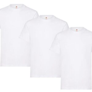 Fruit of the Loom Lot de 3 t-shirts pour homme Taille XXL (3 x blanc) Avec 1 bloc-notes HL Kauf