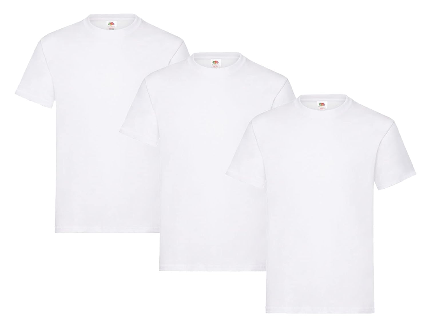 Fruit of the Loom Lot de 3 t-shirts pour homme Taille XXL (3 x blanc) Avec 1 bloc-notes HL Kauf
