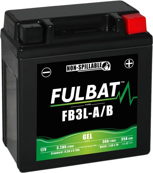 Fulbat - Batterie moto GEL FB3L-A/B GEL /YB3L-A/B FULBAT SLA Etanche 3,2AH 35 AMPS