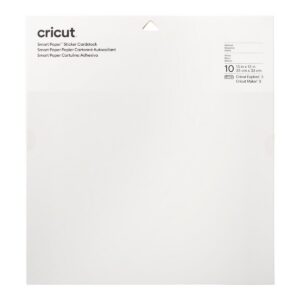 Cricut Smart Paper Lot de 10 feuilles de papier cartonné autocollant Blanc 33 x 33 cm