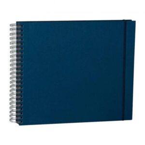 Semikolon 352961 Album à spirales Maxi Mucho - 34,5 x 30 cm - Album photo, 90 pages noir, livre photo, bleu marine