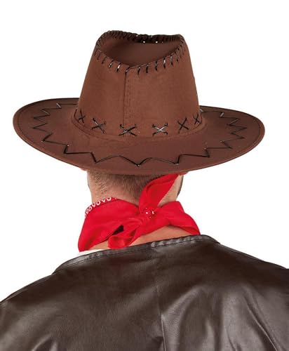 P'TIT CLOWN — Chapeau Cowboy Adulte imitation nubuck Marron foncé – Image 2