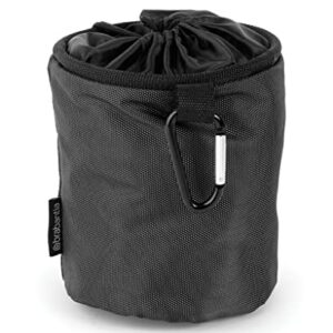 Brabantia - Sac à Pinces à Linge - Jusqu'à 150 Pinces à Linge - Idéal pour Un Usage Extérieur - Robuste et Résistant - Cordon de Fermeture - Séchoir Rotatif - Noir, 28 x 18 x 17.5 cm
