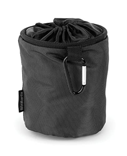 Brabantia - Sac à Pinces à Linge - Jusqu'à 150 Pinces à Linge - Idéal pour Un Usage Extérieur - Robuste et Résistant - Cordon de Fermeture - Séchoir Rotatif - Noir, 28 x 18 x 17.5 cm