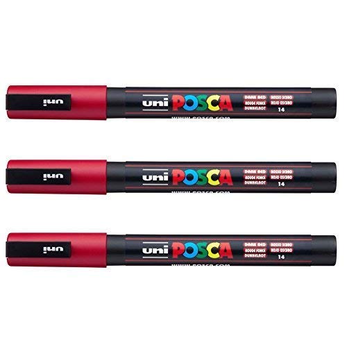 Posca - Marqueurs PC-3 M Uni-Ball - Gamme complète de 40 couleurs disponibles (Lot de 3)