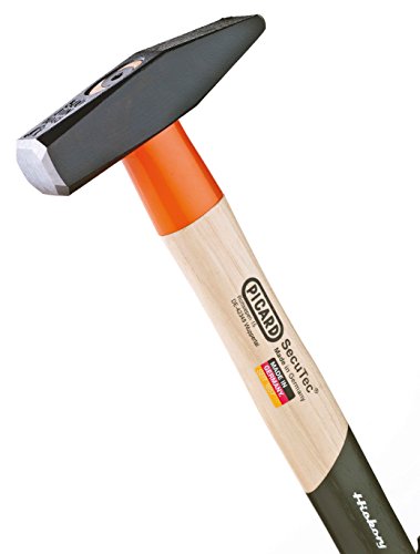 Picard - Marteau d'ajusteurs SecuTec®, avec douille de protection du manche en acier durci. Manche en hickory à deux arrondis. Assemblage de la tête forgée et du manche sécurisé par un angrois. Résist