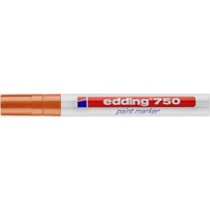 edding 750 Marqueur peinture - orange - 1 stylo - pointe ronde 2-4 mm - marqueur de peinture pour l'étiquetage du métal, verre, roche ou du plastique - résistant à la chaleur, permanent et étanche