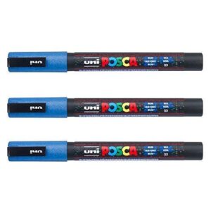 Posca - Marqueurs PC-3 M Uni-Ball - Gamme complète de 40 couleurs disponibles (Lot de 3)