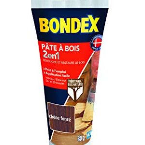 BONDEX - Pâte à bois - Rebouche et Restaure le Bois - Séchage rapide - Prêt à l'emploi - Ne se fendille pas, ne se rétracte pas - 80g - Naturel
