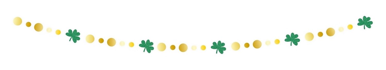 P'TIT CLOWN - 23235 - Guirlande Trêfles - 5 m de longueur - Idéal pour une Décoration Saint Patrick - Papier - Vert, Jaune