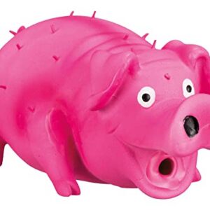 Cochon poilu, son original, latex/fibre de poly. - 21 cm, orange