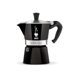 Bialetti - Moka Color : Machine à expresso emblématique sur la cuisinière, Fait du vrai café italien, Pot Moka 6 tasses (250 ml), Aluminium, Noir