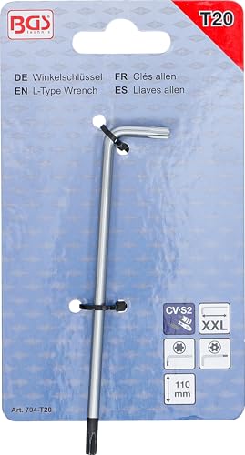 BGS — Clé Allen extra longue Torx T20 avec/sans perçage – Image 2
