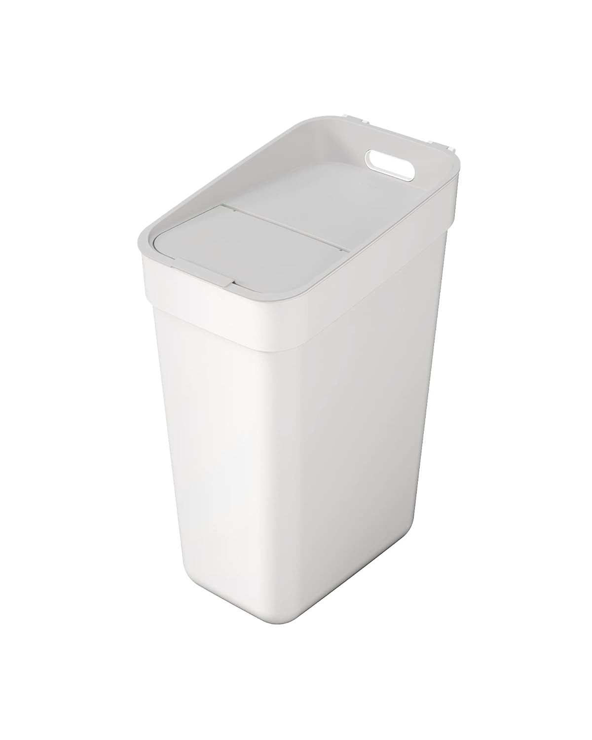 Curver Poubelle de Tri 30L Ready To Collect - Avec Support Mural pour Mur ou Porte - Cuisine, Salle de Bain, Buanderie - 100% Recyclé -Blanc