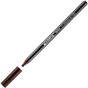 edding 1255 feutre calligraphie - marron foncé - 1 stylo - pointe calligraphique 3,5 mm - feutre pour papier, bois, terre cuite, toile - pour débutants,lettrage, bullet journals,cartes de vœux,agendas