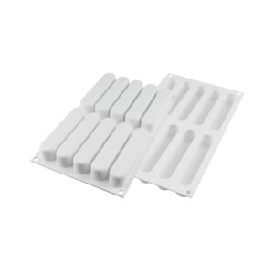 Silikomart Moule en silicone Fashion Eclair 130 x 25 H 25 mm + 10 plateaux + emporte-pièce