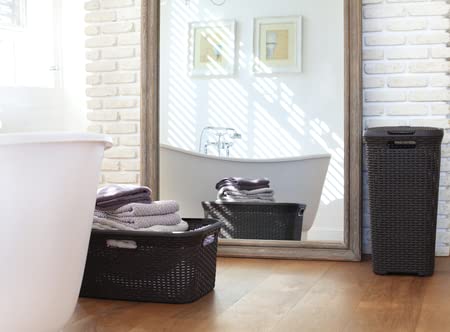 CURVER — Panier à linge 45L aspect rotin anthracite – Image 5