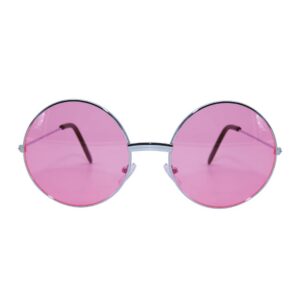 P'tit Clown - Lunettes Hippies - Rondes - Parfaites pour Compléter Déguisement Carnaval, Festival - Costume Rétro - Flower Power - Peace and Love - Années 70 - Woodstock