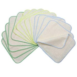 avo+cado one-layered Flannel Cotton Wipes - 15 Pcs (Colour: Green)