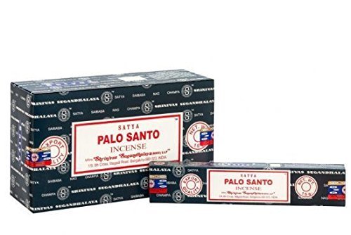 Satya Nagchampa Aroma de palo Santo varillas de incienso Agarbatti - Pack de 12 cajas (15 mm CADA)-180 mm...