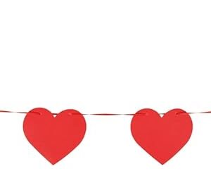 P’TIT Clown - 23268 - Guirlande Cœur Rouge - Déco à Suspendre - Accessoire Romantique Idéal pour Décoration Saint Valentin, Fiançailles, Mariage - Papier - 3 m