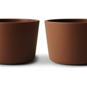Mushie Lot de 2 Tasses pour Enfants | Fabriqué au Danemark | Lavable au Lave-Vaisselle | Matériel Durable & de Haute Qualité | Accessoires pour Jeunes Enfants Garçons & Filles | Sans BPA | Caramel