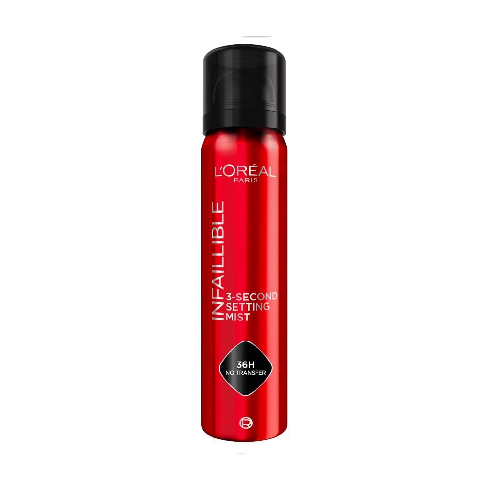 L'Oréal Paris - Spray Fixateur de Maquillage - Waterproof - Sans Transfert - Formule Légère - Non Collant - Résistant à l'Eau et à la Transpiration - Tenue Jusqu'à 36h - Infaillible - 75 ml