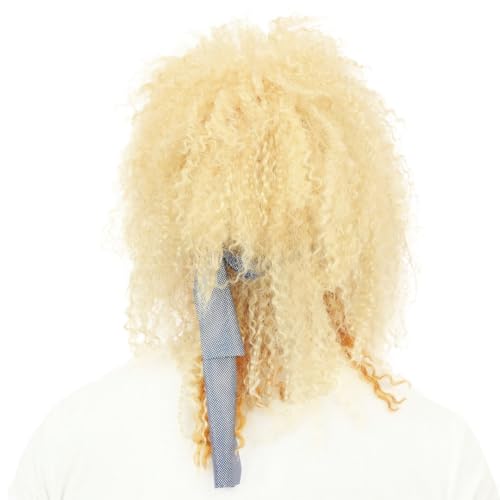 P’TIT CLOWN — Perruque Rockeur Adulte Blonde avec Bandeau – Image 2