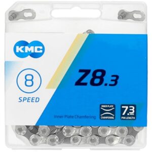 KMC Z8 — Chaîne vélo 8 vitesses 114 maillons gris/chromé